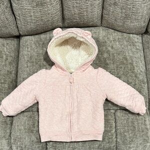 Simple Joys by Carter’s Cozy Pink Kids Hooded Zip Up Jacket with Bear Ears
